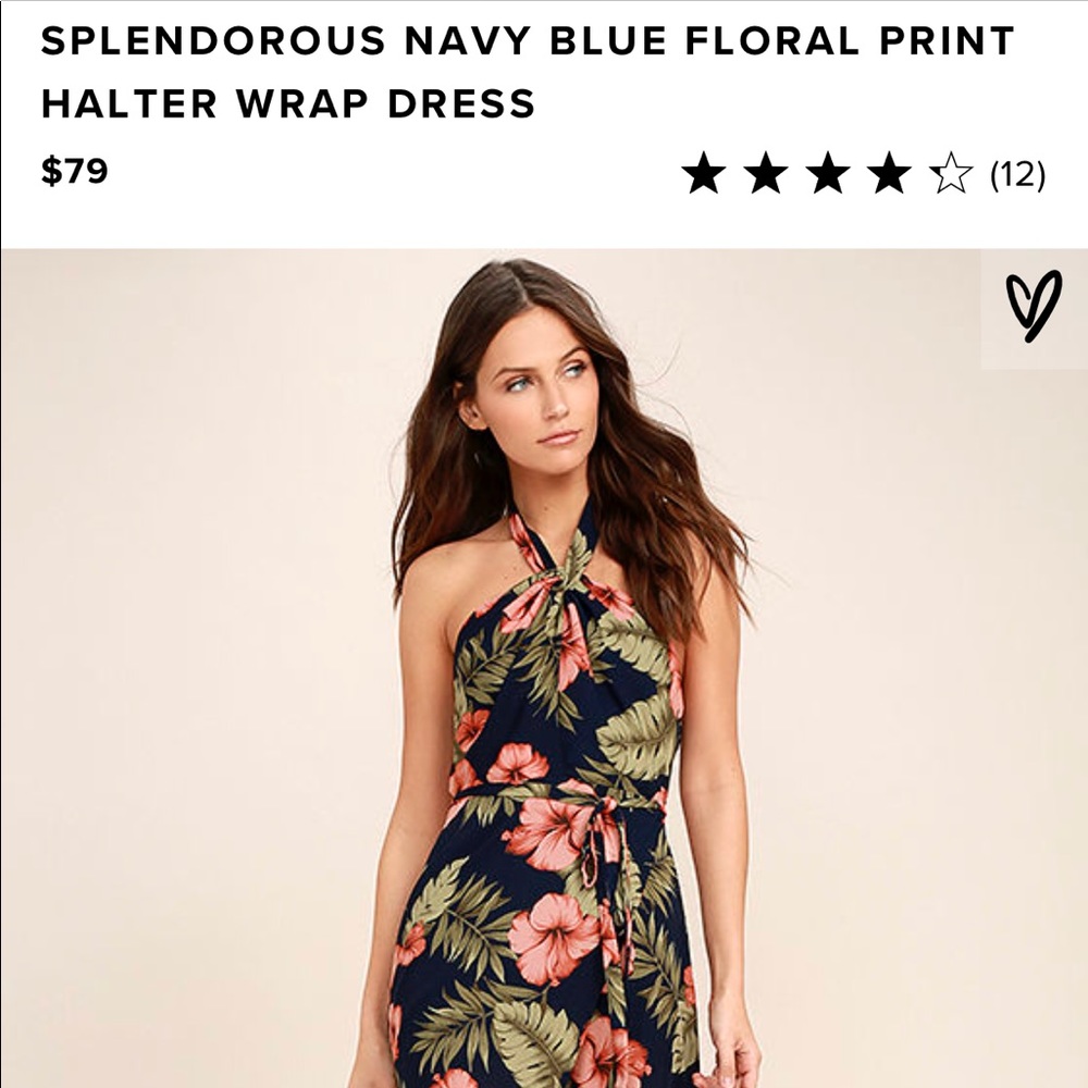 Lulu’s navy halter floral wrap maxi